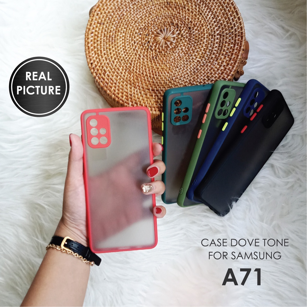 CASE HP SAMSUNG A71 SOFTCASE DOVE MATTE PLUS PELINDUNG CAMERA