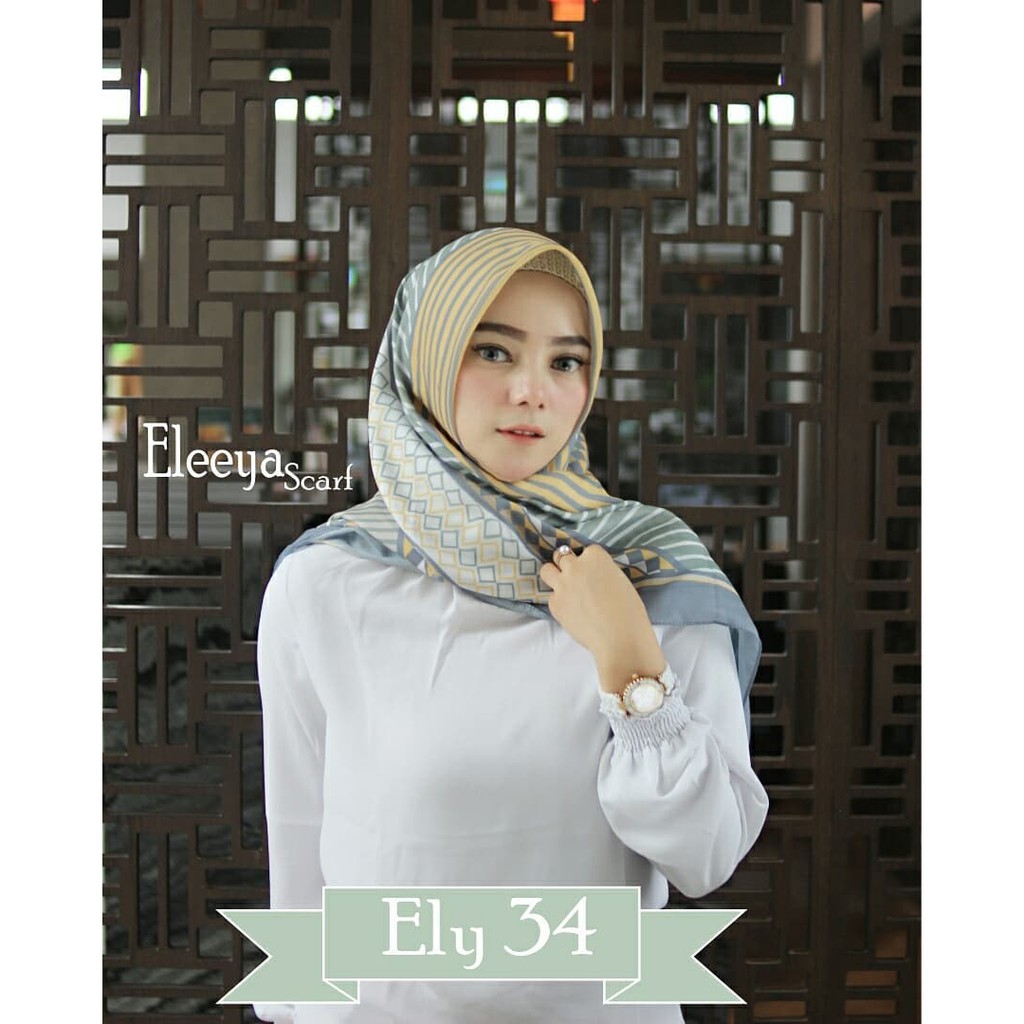 HIJAB SEGIEMPAT MOTIF ELY 34 ||  Eleeya Scarf