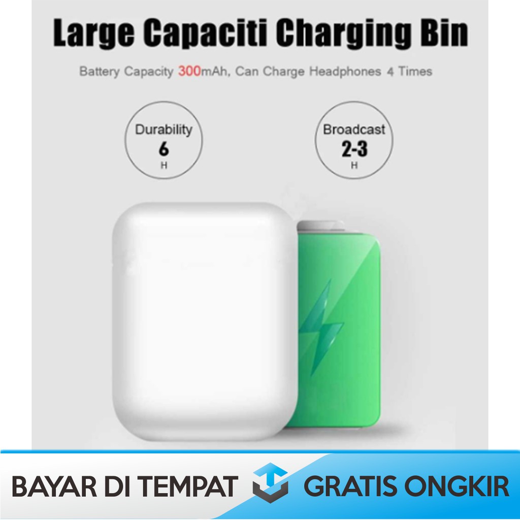 HEADSET WIRELESS BLUETOOTH WOJOQ I12 STEREO BASS / HEAD SET EARPHONE HEAD PHONE TANPA KABEL EXTRABAS