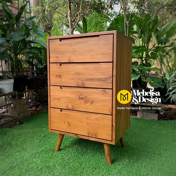 Nakas Loker Laci Retro, Tempat Penyimpanan Barang Laci Kayu Jati