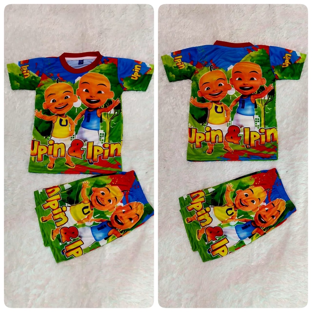 SETELAN UPIN IPIN ANAK LAKI-LAKI USIA 2-12 TAHUN - baju setelan upin ipin anak-anak-  baju setelan l