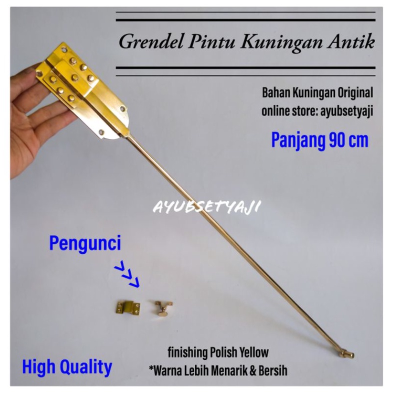Grendel Panjang 90cm Kuningan Polish Yellow Grendel Pintu Batavia 90 cm Kuningan 90cm Protugis penga