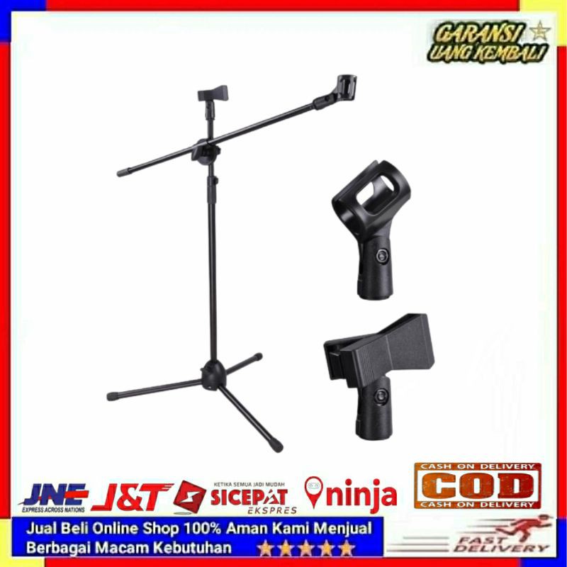Terlaris Stand Tinggi Tripod Holder Mic Microphone Pro 2 Klip