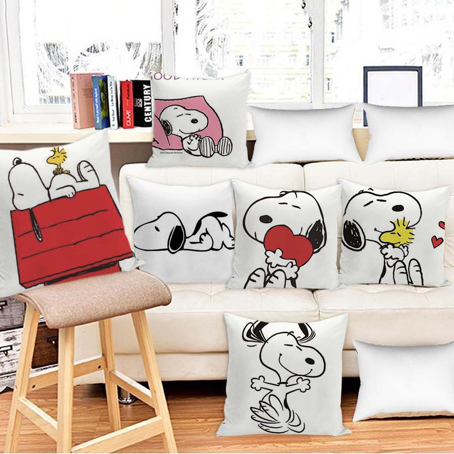 Snoopy Kartun Anjing Bantal Sofa Bantal Tidur Sandaran Bantal