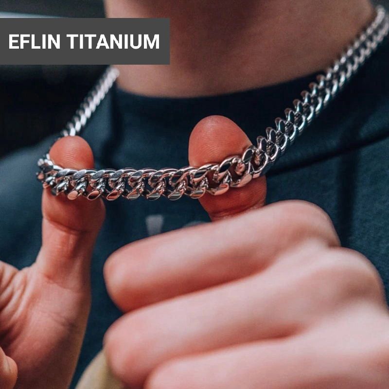 KALUNG PRIA TITANIUM RANTAI BAJA STAINLESS SILVER MODEL PUNK/KALUNG PRIA MACHO IMPORT