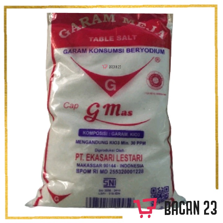 

Garam Meja Cap G mas (500gr) / Garam Halus Gunung Mas