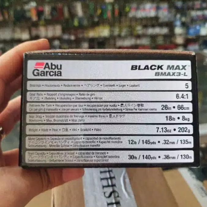 Reel Bc Abu Garcia Black Max 3L Handle Kiri - Handle Kanan