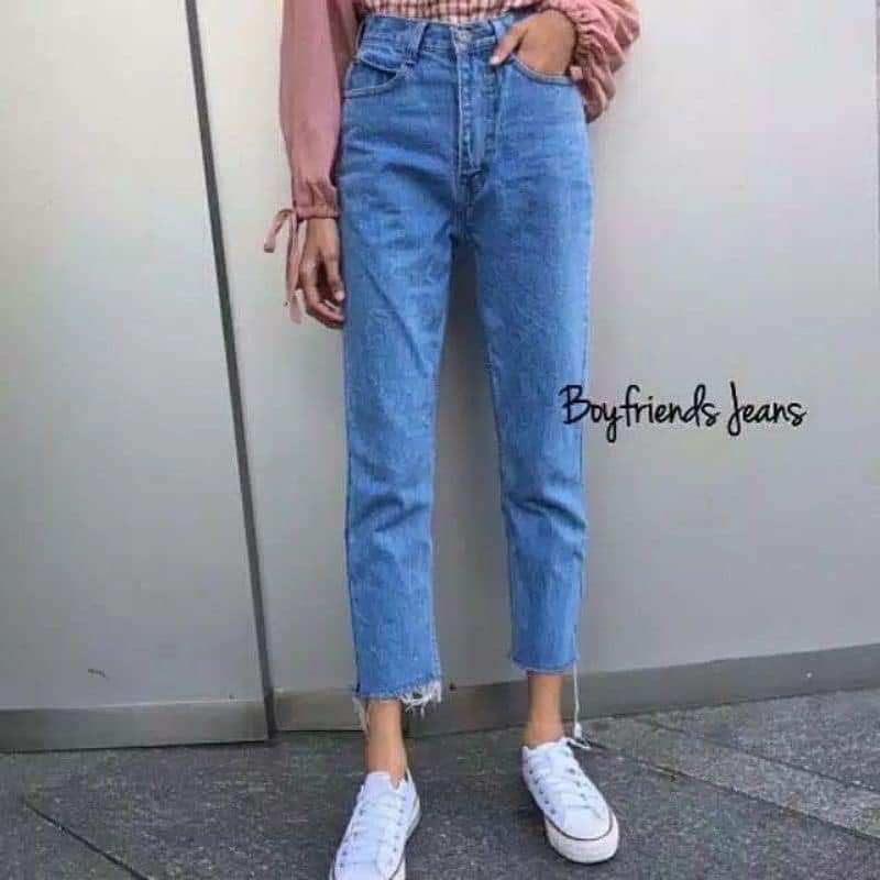 Celana jeans boyfriend wanita - boyfriend suwir - celana wanita kekinian - bahan denim tebal