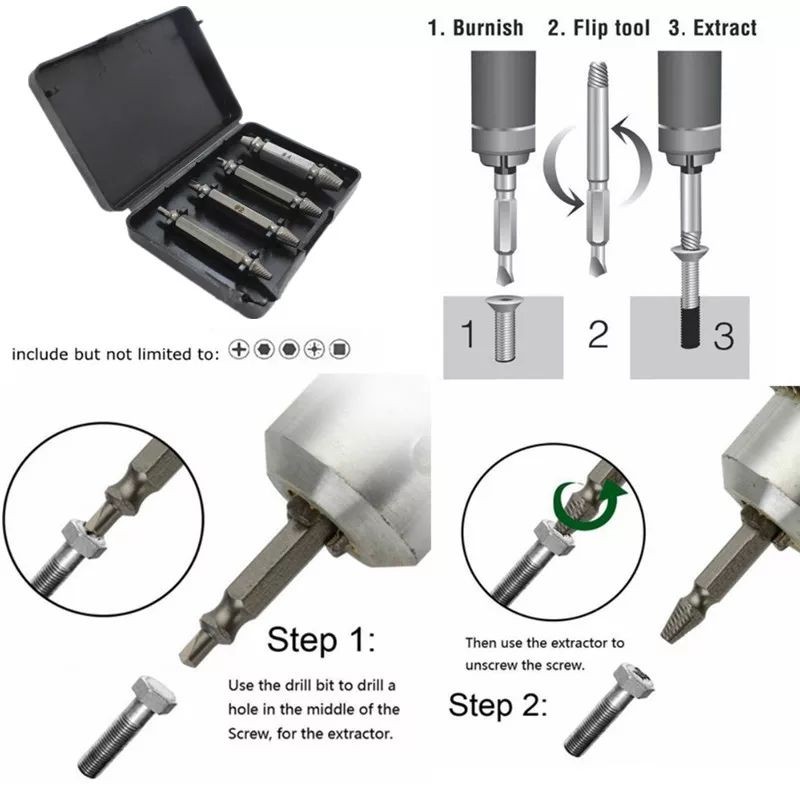 Alat Pembuka Baut Rusak / Screw Extractor Broken Stripped Screw Remover