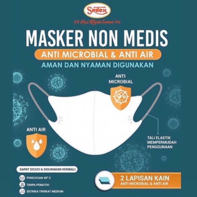 ( BISA COD ) Masker Sritex Masker Kain Anti Air Non Medis