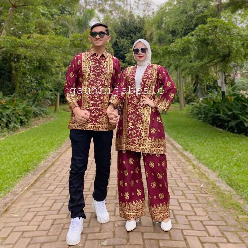 Baju songket Palembang Setcel Songket Palembang/couple songket Palembang/baju pesta
