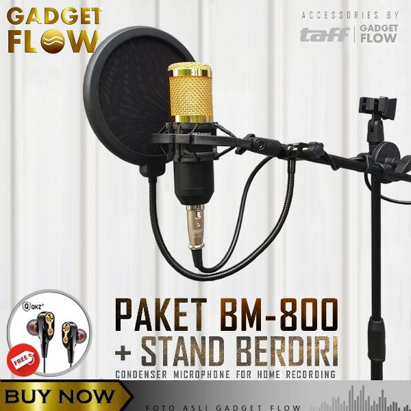 PAKET STAND MIC Microphone BM800 BM 800 Stand Youtube Gaming DISCORD