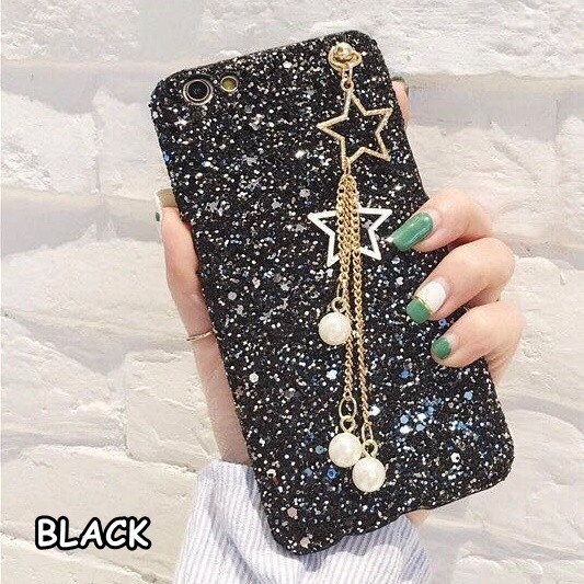 FOR OPPO F7, F5/F5 YOUTH - ELEGANT GLAM BLING GLITTER STAR PEARL PENDANT HARD CASE CASING OPPO F5