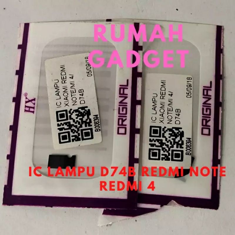 IC LAMPU D74B REDMI NOTE/XIAOMI MI 4