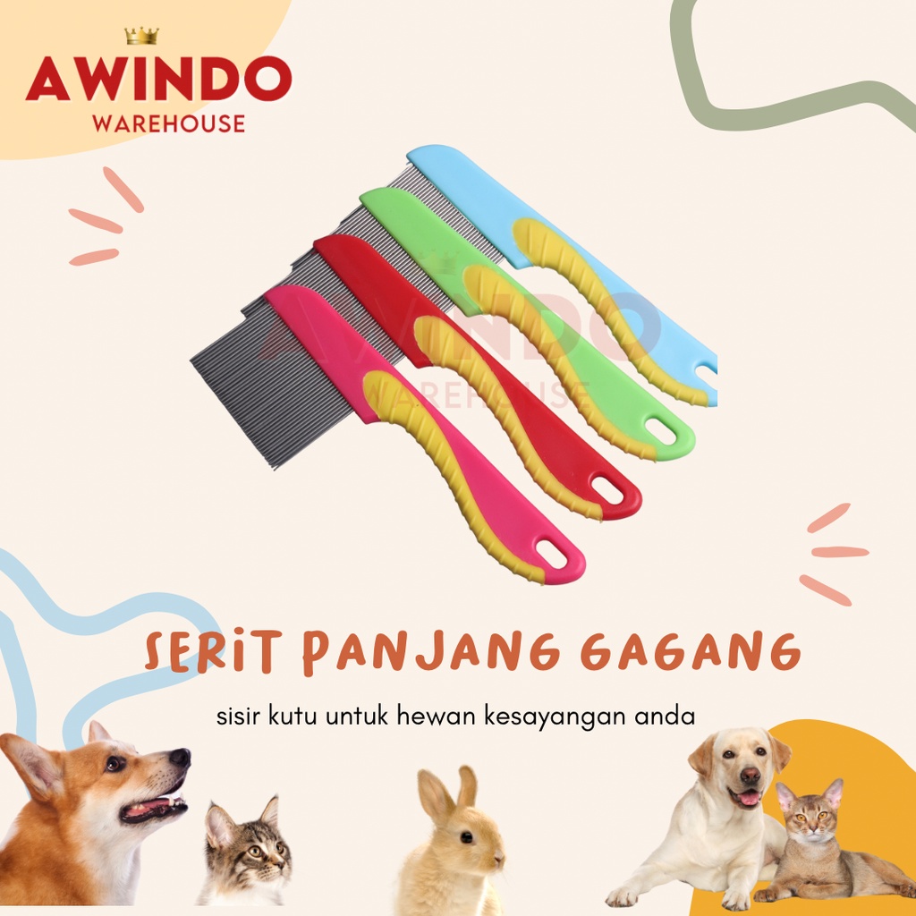 SISIR GAGANG SERIT PANJANG MOTIF 05 - Sisir Serit Anti Kutu Hewan Kucing Anjing Kelinci