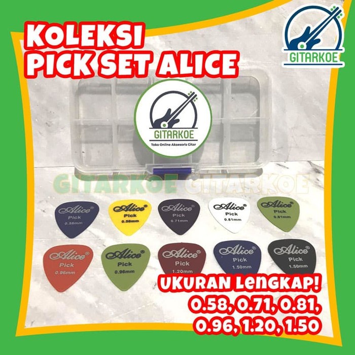 Set Alice Guitar Pick Collection Gratis Pick Holder Murah Bagus