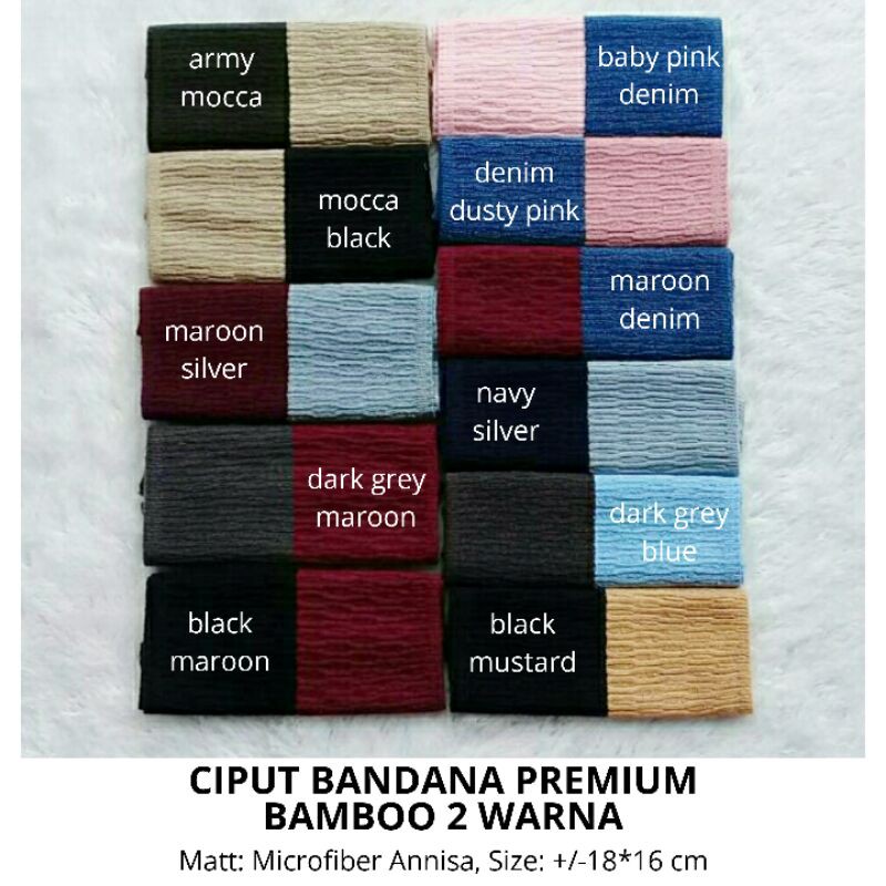 Ciput Bandana Premium Bamboo 2 Warna Annisa HQ