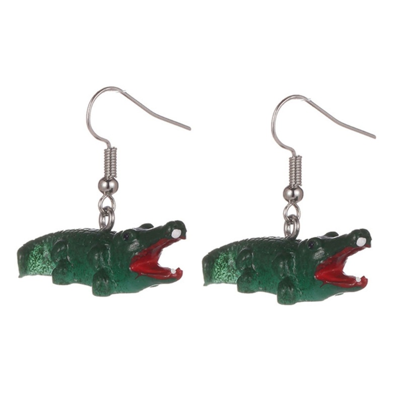 Anting Stud Desain Hewan Buaya Dinosaurus Flamingo Unik Untuk Wanita