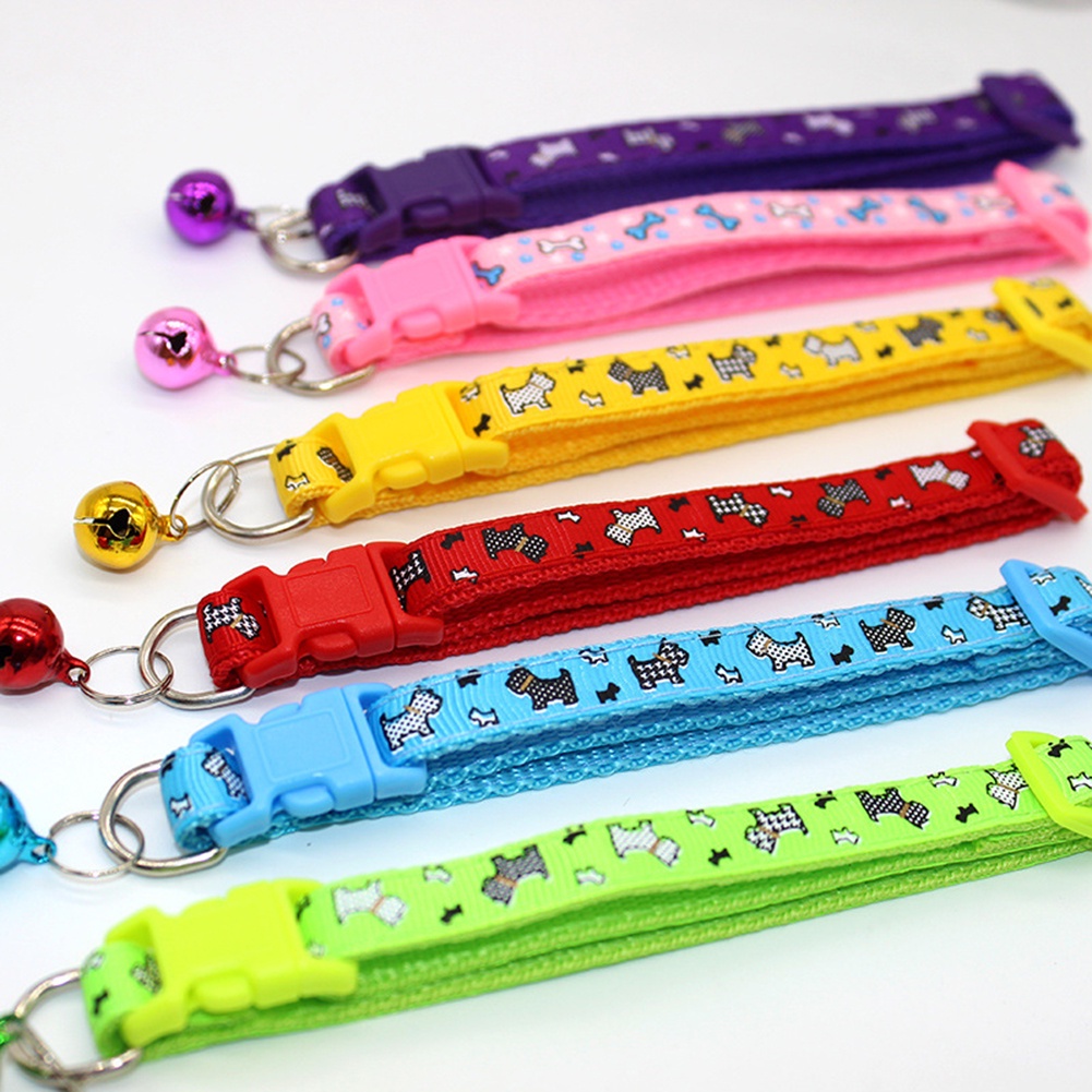 [Jianxin] Adjustable Nylon Buckle Closure Bell Collar Small Dog Cat Decorative Neck Chain