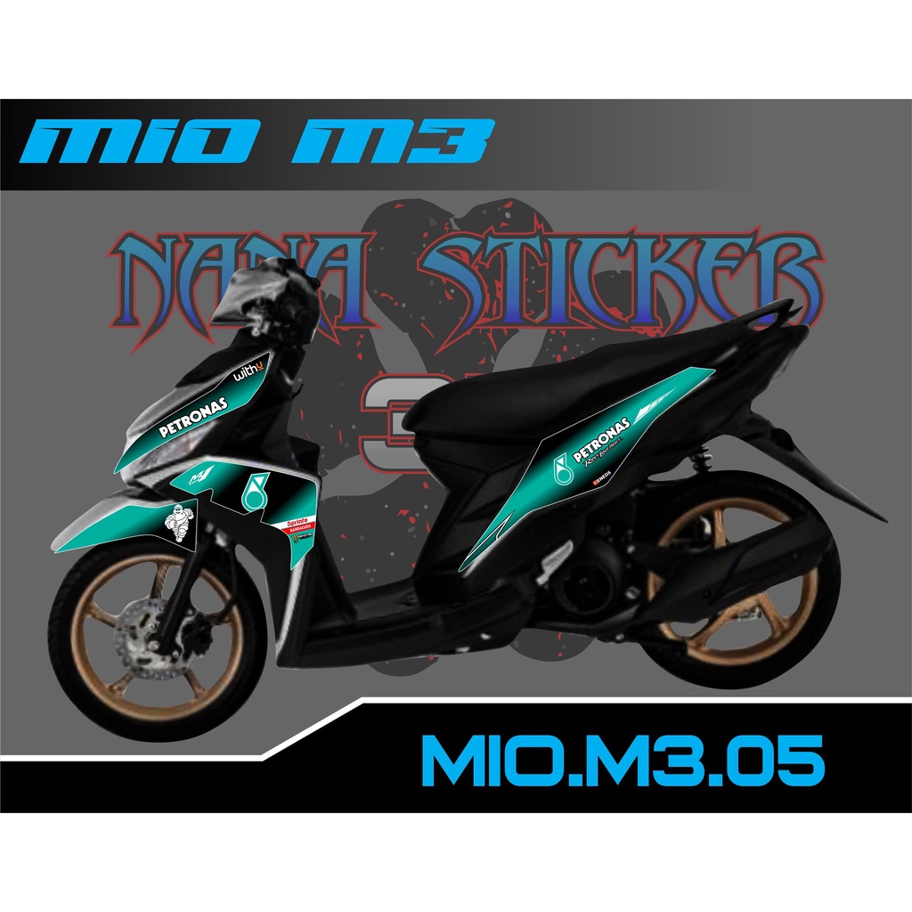 Striping MIO M3 PETRONAS Variasi Stiker Sticker list body motor MIO M3 CODE 05