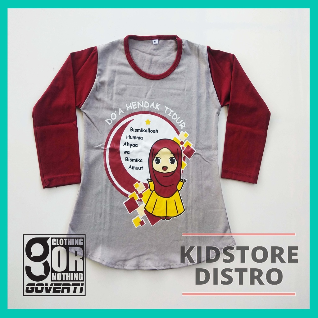 Baju Anak Islami / Kaos Anak Perempuan Lengan Panjang / Kaos Anak Muslimah / Kaos Dakwah Anak