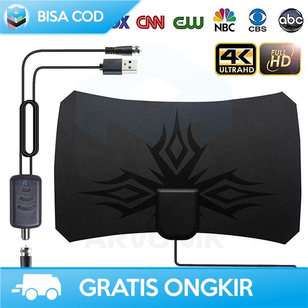 ANTENA INDOOR TV DIGITAL HDTV TAFFWARE 50 MIL SIGNAL BOOSTER MURAH ORI