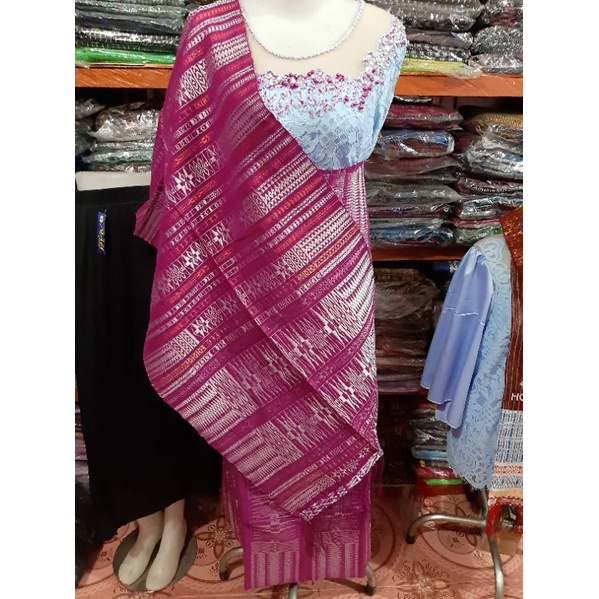 Songket Tarutung Tumtuman Full Pink Bella Kain Batak Pengantin