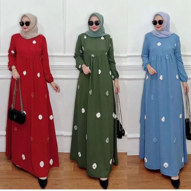 GAMIS BAHAN CRINKLE POM POM TERBARU SERIES