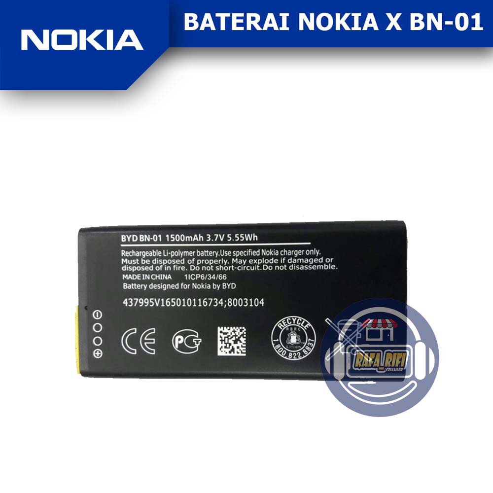 BATERAI NOKIA X ANDROID BN-01 ORIGINAL 100%