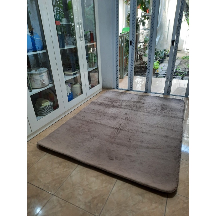Karpet Bulu Empuk, Anti Slip Oasis by Fonix 100x150 Mocca-1