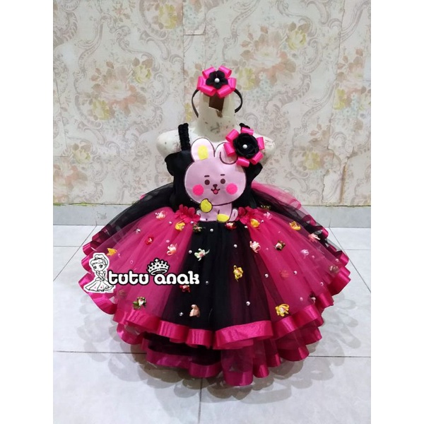 GAUN CUSTOM ANAK BTS / BAJU ANAK BTS BT21 / DRESS TUTU ANAK BT21 / DRESS TUTU ANAK BTS / BAJU ULTAH 