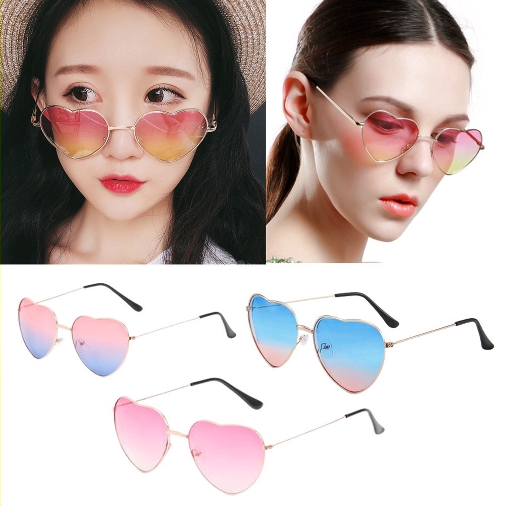 Kacamata Wanita Bentuk Love Hati Amor Fashion Korean Style Sunglasses Kaca Mata Hitam Warna Warni Anti Silau Sinar UV Matahari Kcamata Artis Selebgram Viral Tiktok Antiradiasi Polarised Cewek Perempuan KCH28