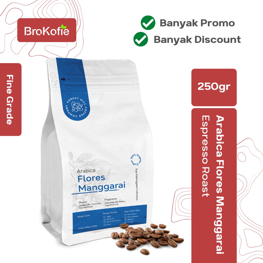 

Biji Kopi Robusta Single Origin Temanggung Fine Grade 250GR Forest Hill Coffee Company