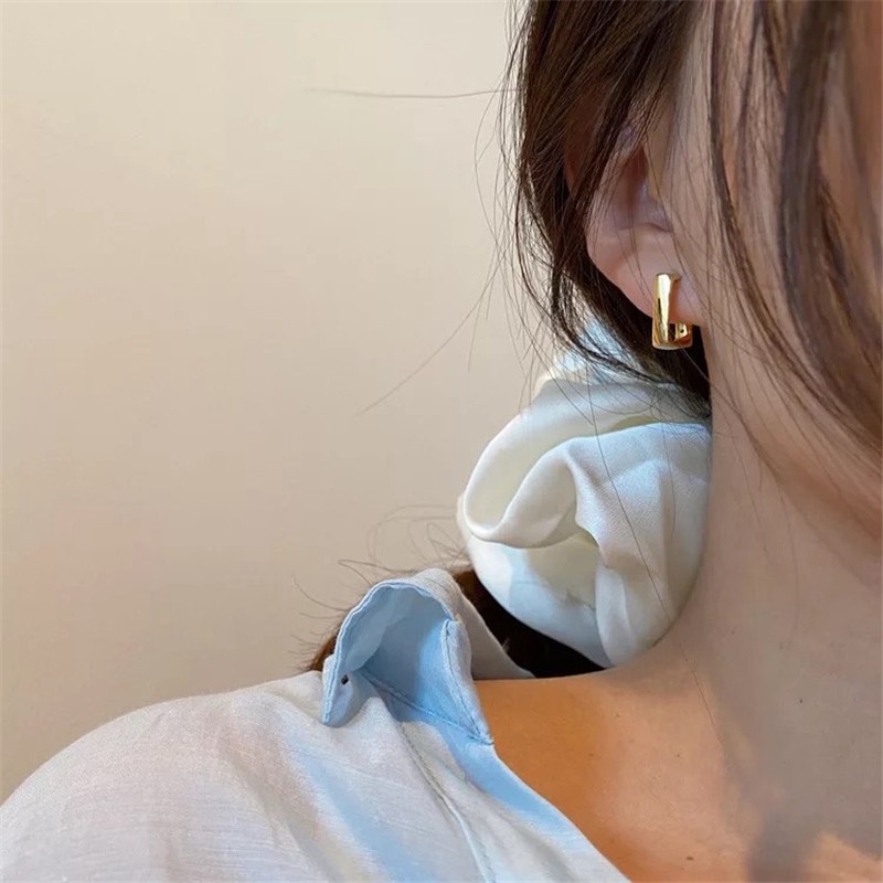 Anting Stud Bahan 925 Silver Gaya Korea Untuk Perempuan