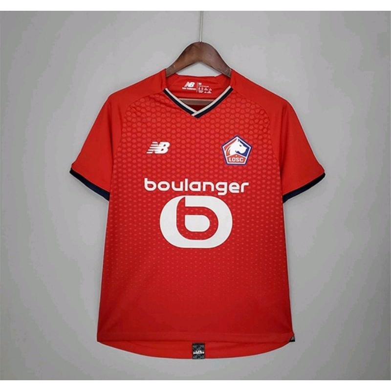 Jersey Kaos Baju Sepak Bola Lile Lille Losc Home Merah New Musim Seaaon Terbaru 2021 2022 Grade Ori 