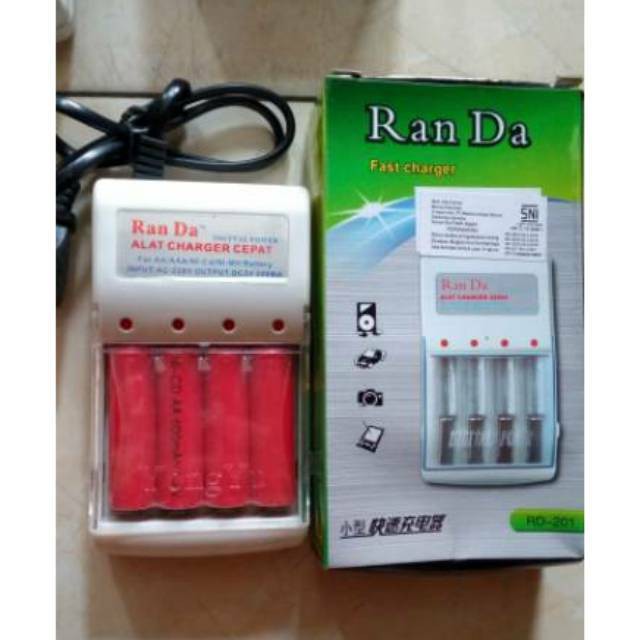 Charger Baterai Battery Batre AA A2 AAA A3 Rechargeable Ran Da Fast Charging