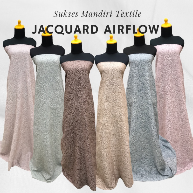 ½ meter Kain Motif Jacquard Airflow | Lebar : 150cm KAIN JAQUAR AIRFLOW / BAHAN JAGUAR MOTIF BUNGA N