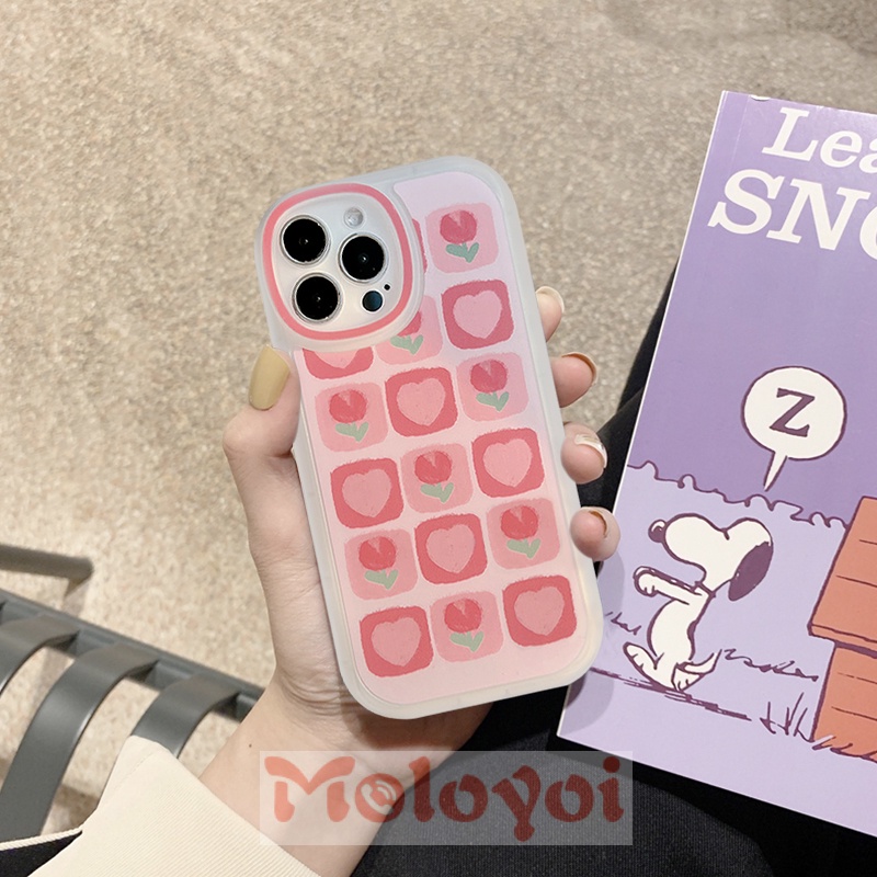 Soft Case TPU Motif Bunga Tulip Untuk IPhone 11 13 12 Pro Max 7 8 6 6s Plus XR XS Max X SE 2020