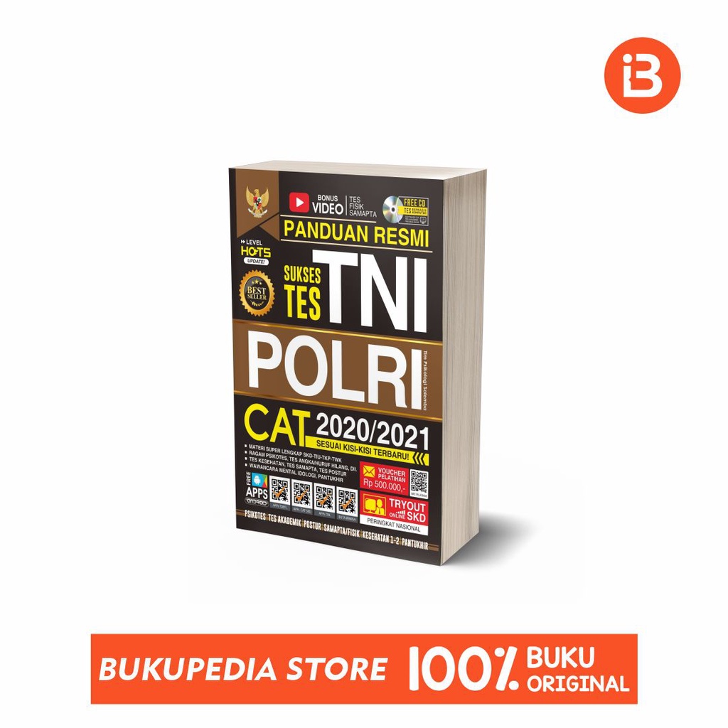 

BUKU PANDUAN RESMI SUKSES TES TNI POLRI 2020/2021 BONUS CD - EMC BOOKMARK, STIKER)