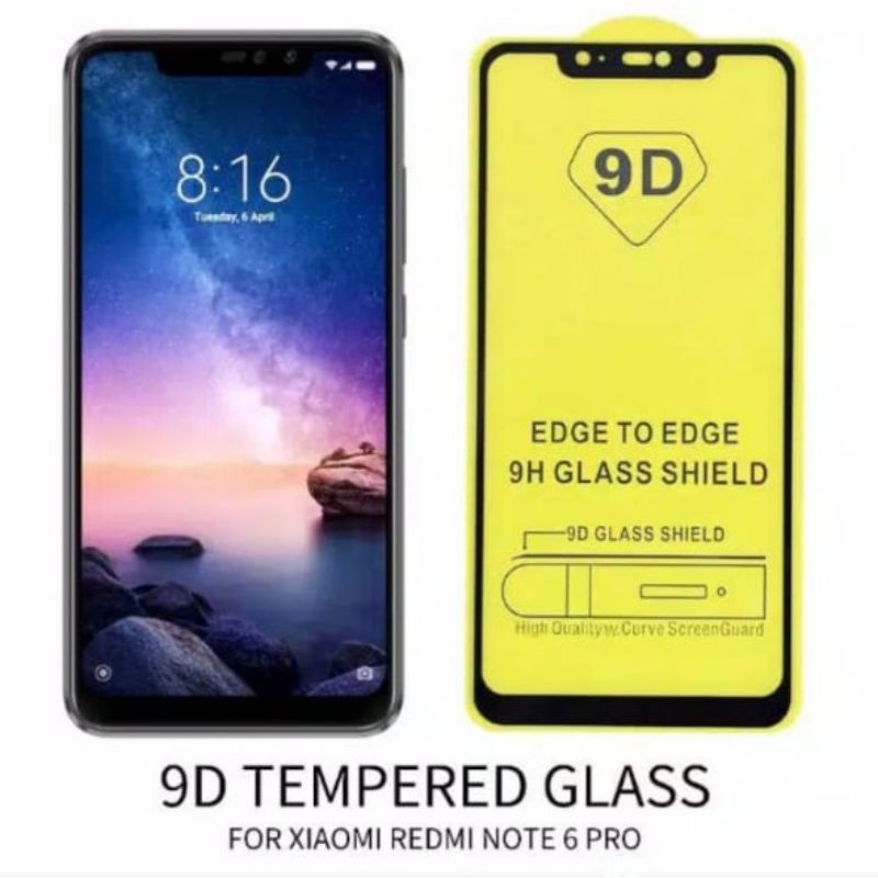 Tempered Glass Xiaomi Redmi Note 6 Pro Premium Glass Full Cover Protector Quality Anti Goes/Temper Glass/Tg