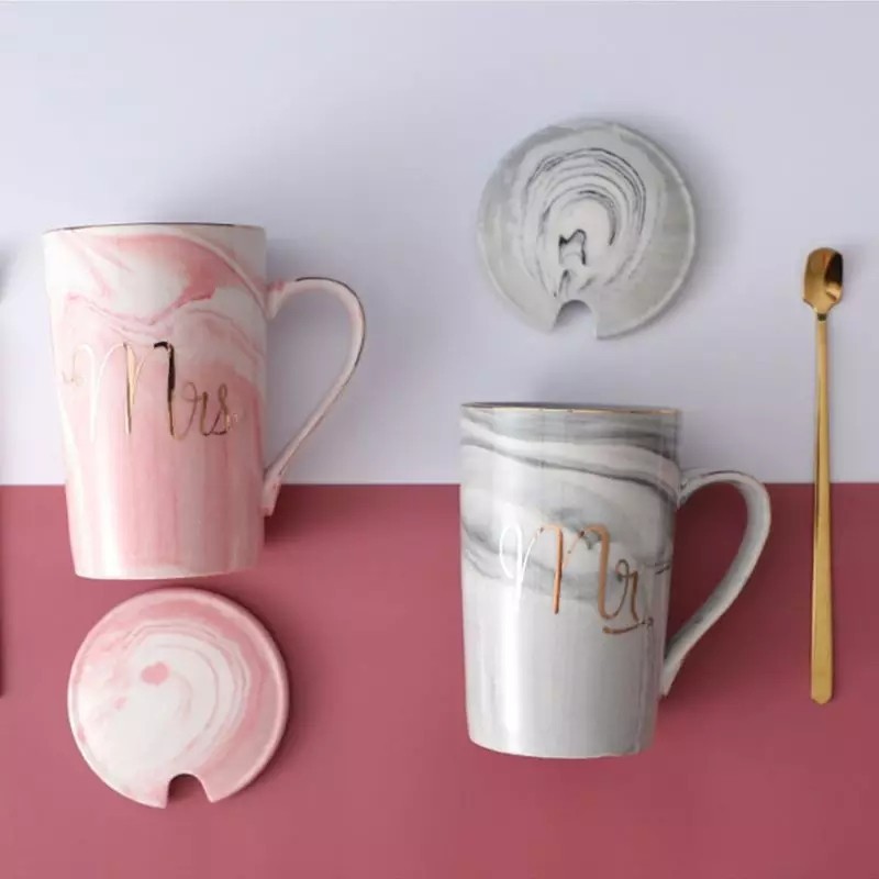 Triple W Couple Mug Set Mr Mrs Marble Gift Box Gelas Cangkir Marbel Hadiah Kado Premium