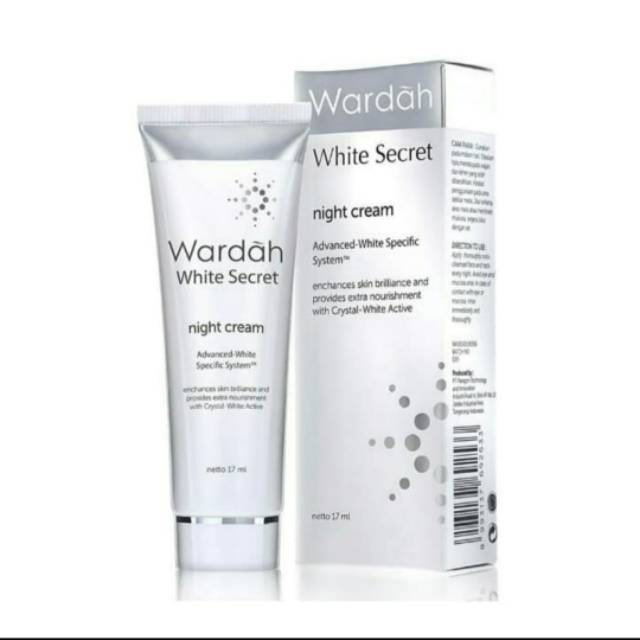WARDAH WHITE SECRET NIGHT CREAM 17ML | WARDAH KRIM MALAM 17ML | KRIM WAJAH | KRIM MALAM WAJAH