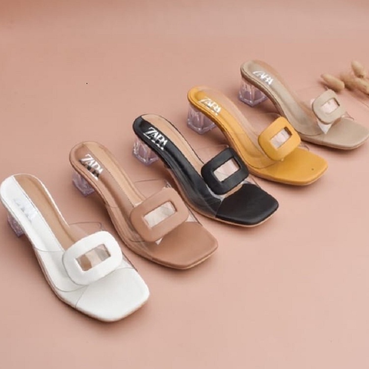 R9 Heels SANDAL AM 14/ HAK KACA MODEL IMPOR TERBARU &amp; TERLARIS Heels ZR