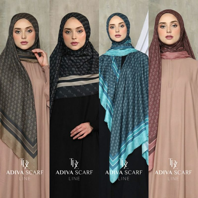 SCARF ADIVA LINE VOAL PREMIUM 140x140 #TRZ