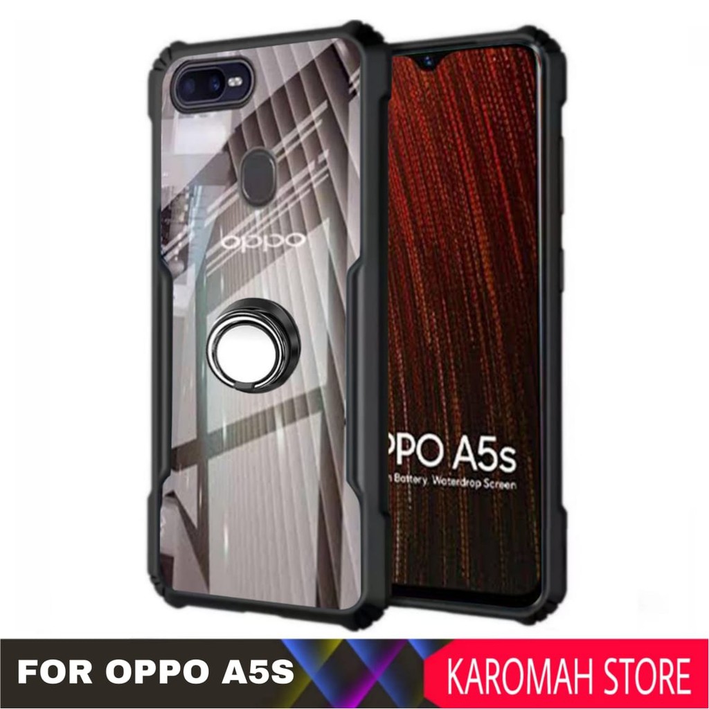 Hard Case Oppo A5s New Edition Casing Transparant - Hitam