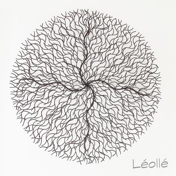 Leolle Hiasan Dinding Bulat 100cm Iron Roor Dark Brown| Wall Arts Decor diameter 100cm