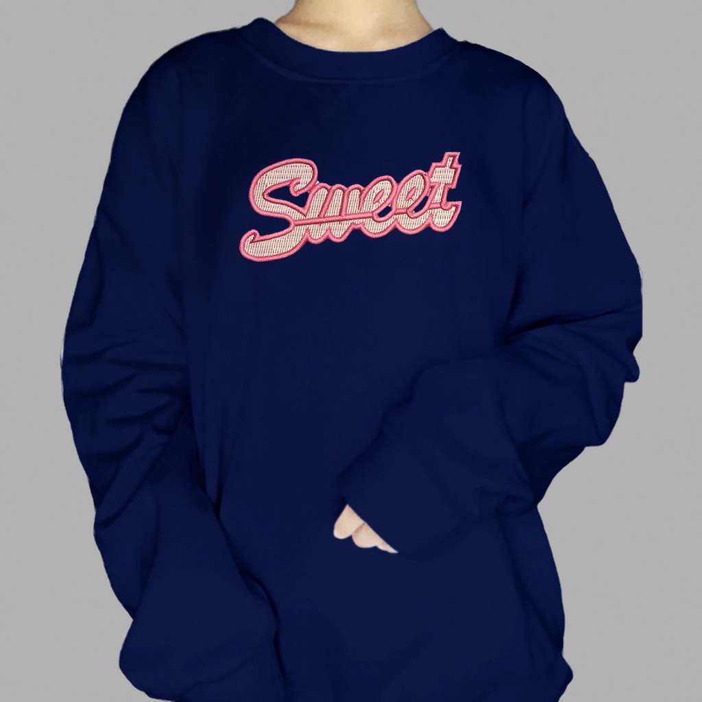 BORDIR SWEATER WANITA SWEET PINK BORDIR - ATASAN HALUS TEBAL - BAJU KEKINIAN PREMIUM