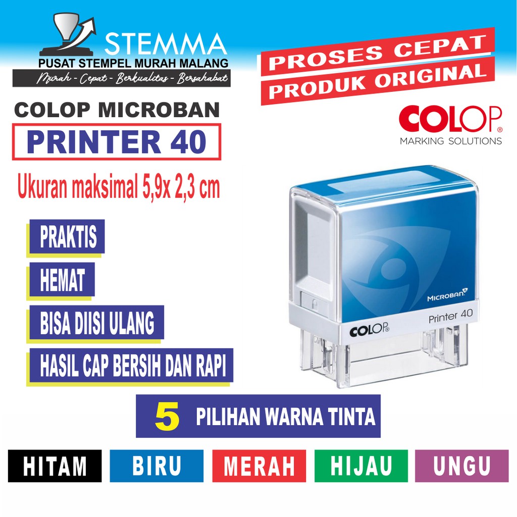 

STEMPEL COLOP MICROBAN 40/ TRODAT / STEMPEL PRAKTIS / STEMPEL OTOMATIS / STEMPEL PERUSAHAAN