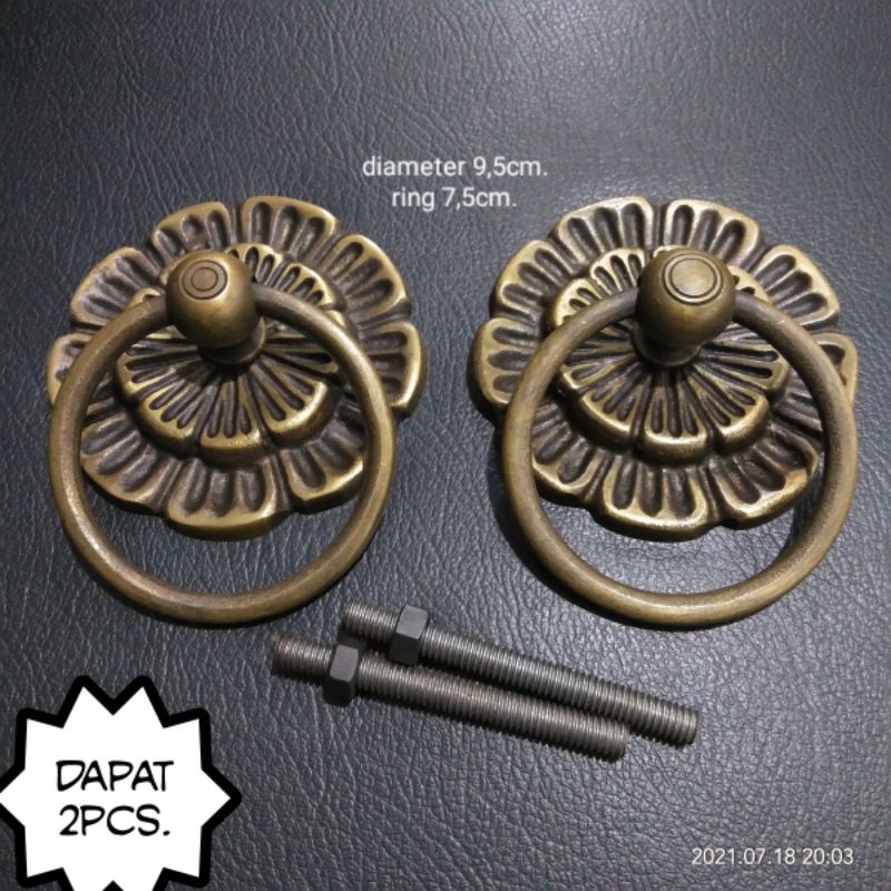 Handle pintu rumah antik diameter 9,5cm.