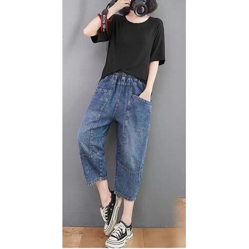 ANKLE LENGTH PANTS HIGHWEIST WOMEN JEAN PANTS - CELANA PANJANG WANITA JEANS